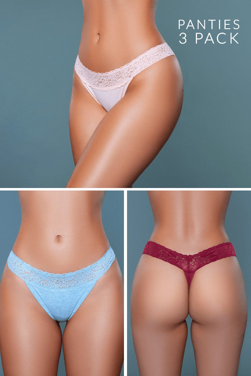 2199 Asher Thong 3 Pack-Pinkfoxxx