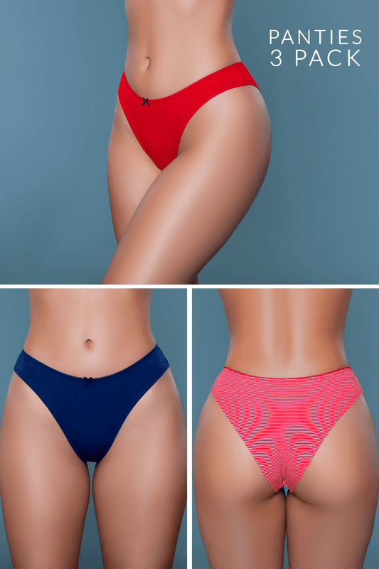 2203A3PK Talia Brief 3 Pack-Pinkfoxxx