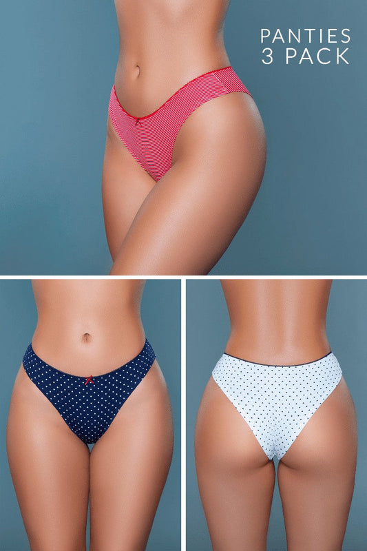 2203B3PK Talia Brief 3 Pack-Pinkfoxxx
