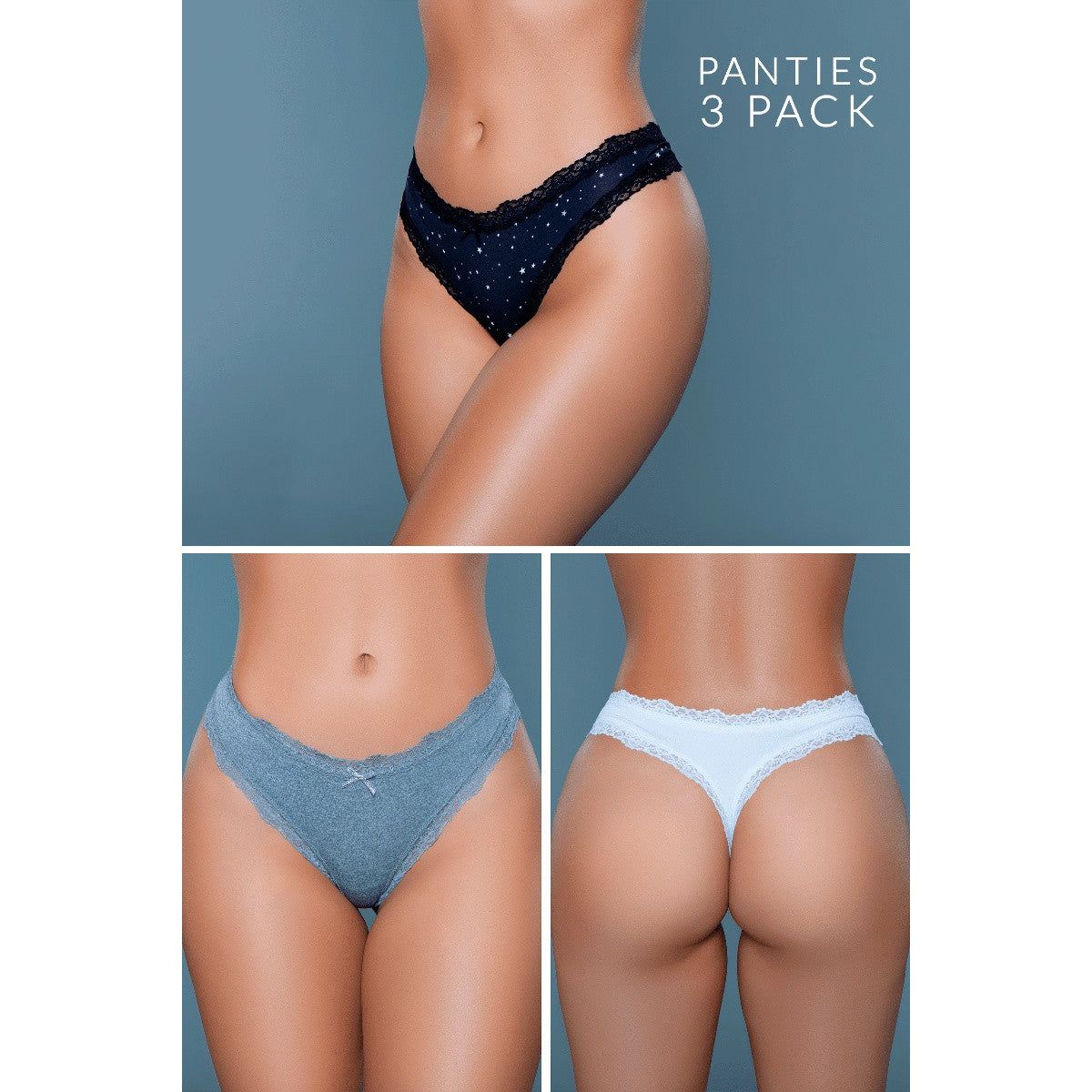 2206 Jade Thong 3 Pack-Pinkfoxxx