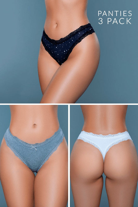 22063PK Jade Thong 3 Pack-Pinkfoxxx