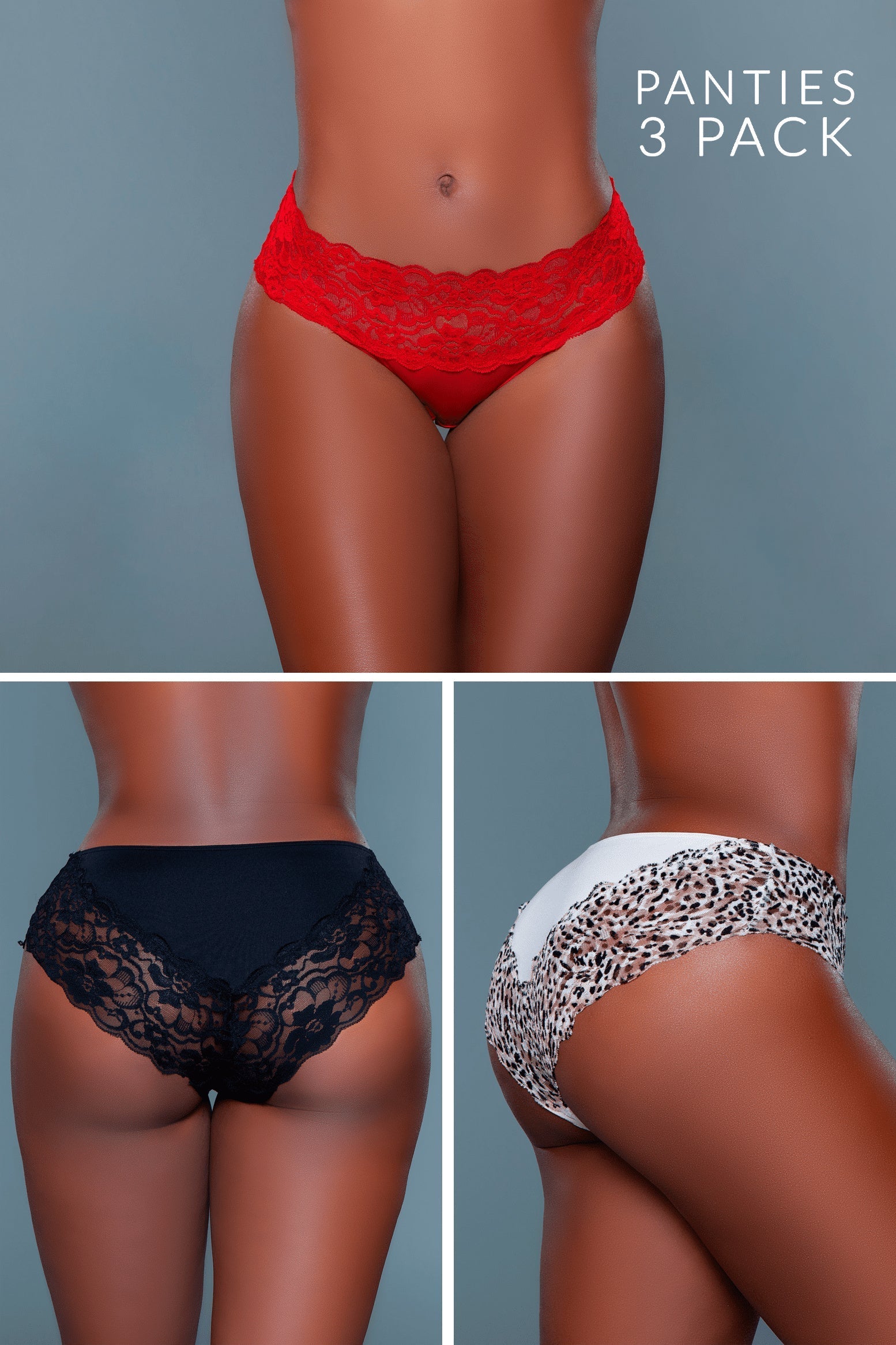 22103PK Arlo Bikini Panty 3 Pack-Pinkfoxxx