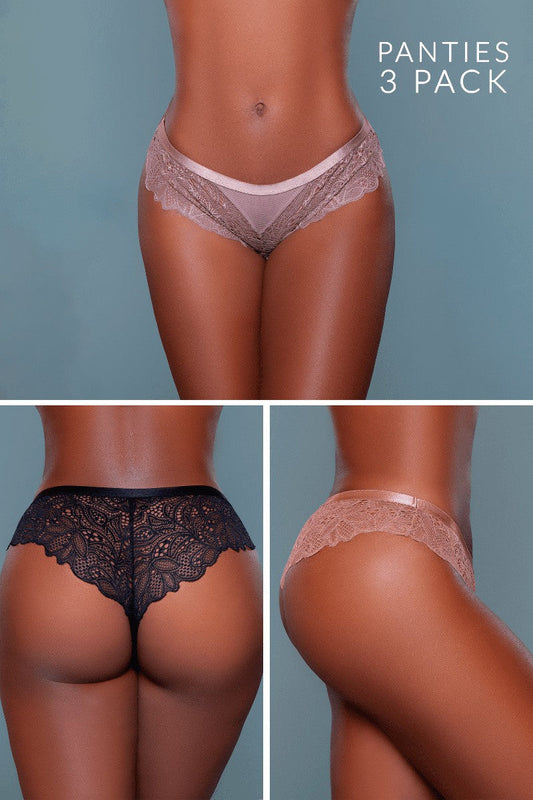2212A3PK Wren Cheeky 3 Pack-Pinkfoxxx