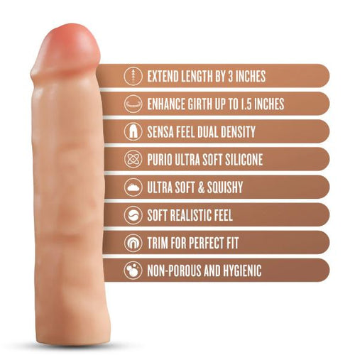 PERFORMANCE PLUS 3IN SILICONE PENIS XTENDER BEIGE - BN22283