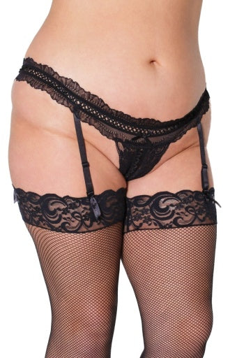 22332 - Lace Waist Thong with Garters