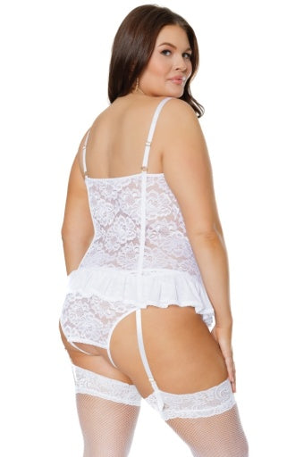 24127 - Crotchless Open Cup Teddy