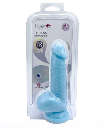 DECLAN 6.5IN LIQUID SILICONE DONG BLUE - MTBO2511BLU