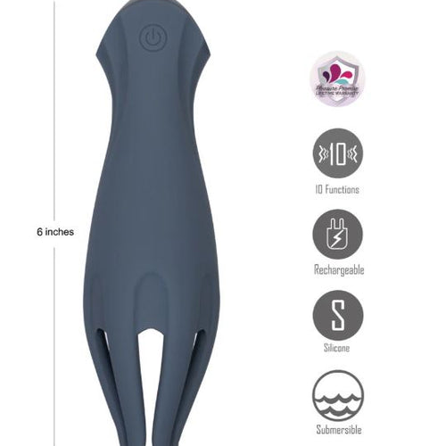 LEO GREY SILICONE TICKLING VIBRATOR - MTBO2518GREY