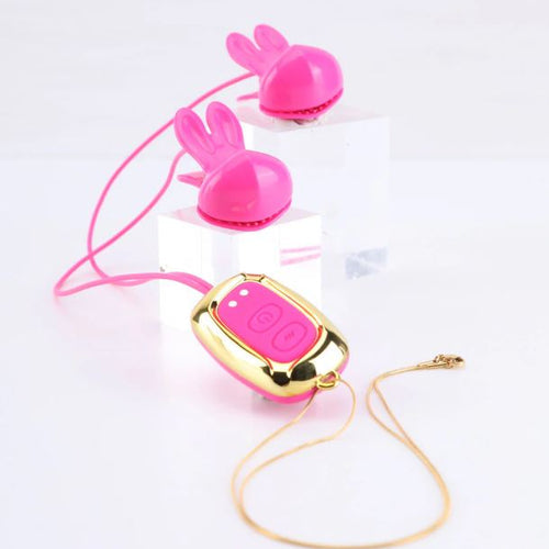 MOLLI VIBRATING NIPPLE CLAMPS & NECKLACE PINK - MTBO2520PNK