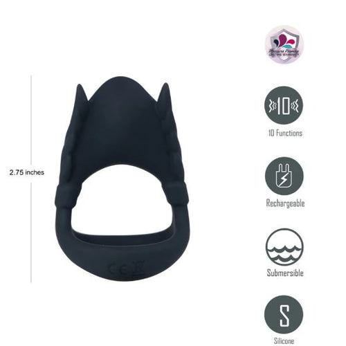 ROCKY BLACK PENIS RING - MTBO2522BLK