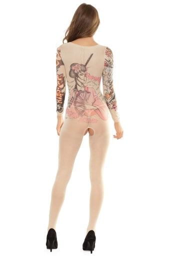2560 - Tattoo Print Body Stocking