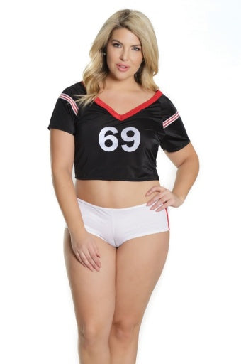 2566 - Crop Top Jersey & Booty Shorts