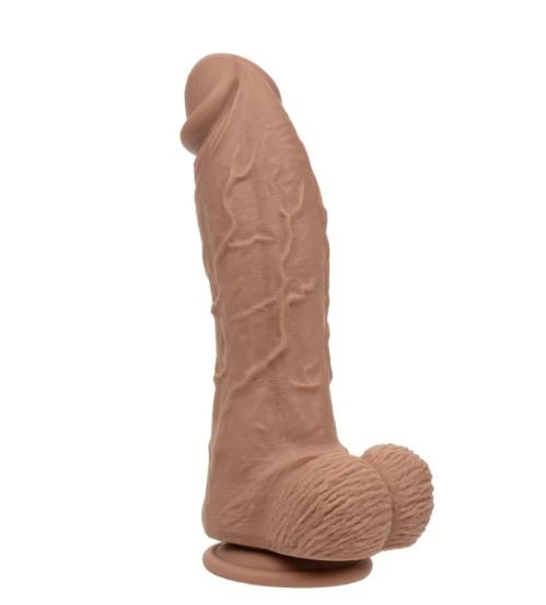 STUDS RECHARGEABLE VIBRATING 9.5 SUCTION CUP DILDO ENERGY BROWN" - SE025722