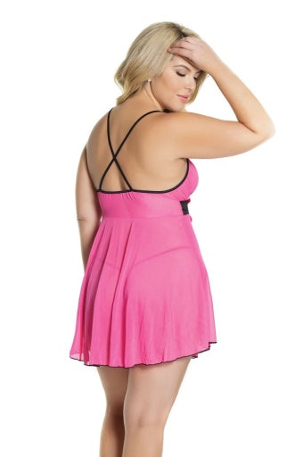 2589 - "Baby Doll Criss Cross Straps & G-String"