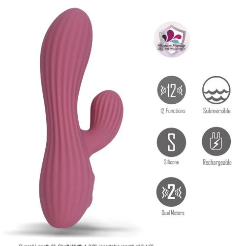 SEDONA 12 FUNCTION LIQUID SILICONE VIBRATOR PINK - MTBO2609