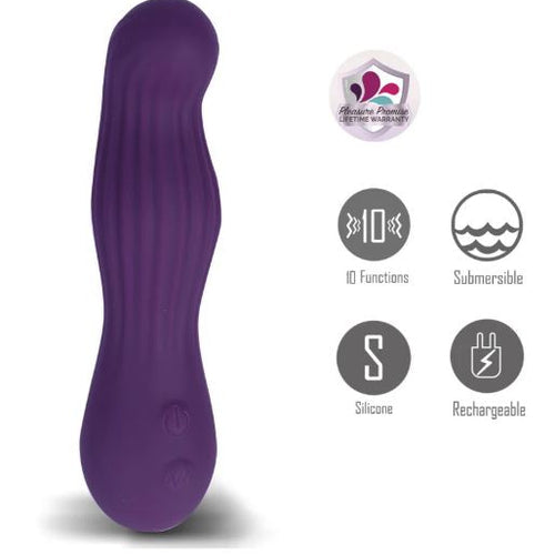 MESA 10 FUNCTION LIQUID SILICONE G-SPOT VIBRATOR PURPL - MTBO2610