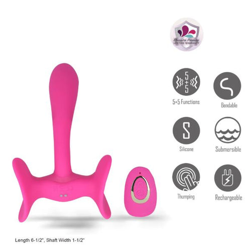 PAISLEE DUAL MOTOR THIIGH HOLD VIBRATOR PINK - MTBO2614