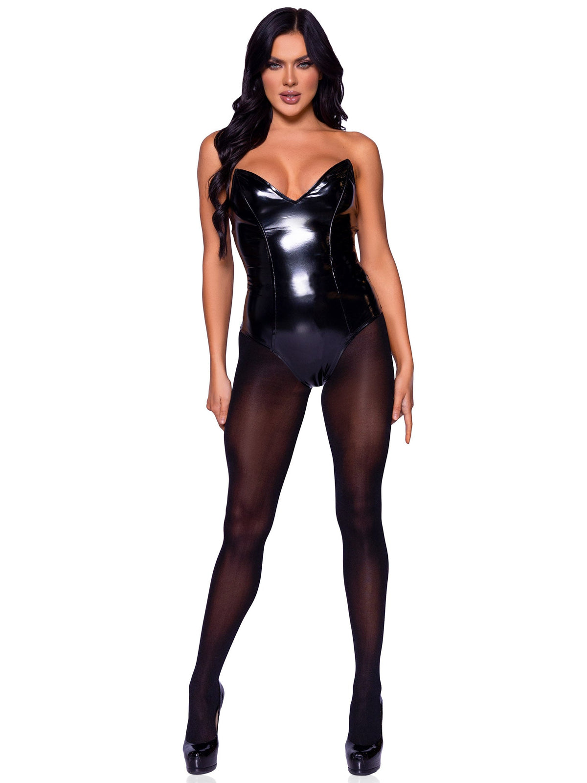 Vinyl Boned Bodysuit - 2780      00301