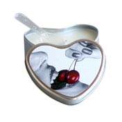 Earthly Body Flavored Edible Massage Candle in 4oz Heart Shaped Tin