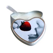 Earthly Body Flavored Edible Massage Candle in 4oz Heart Shaped Tin