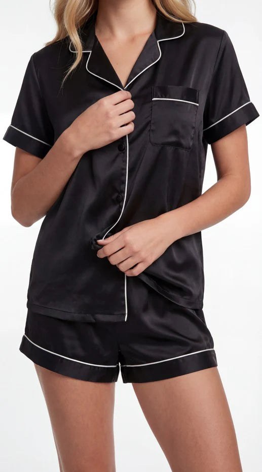 2951 Satin PJ Set W/ Piping