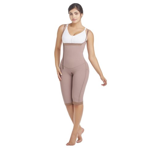 Body Garment below the knee with side zipper  braless ð. Offers control to thighs, abdomen