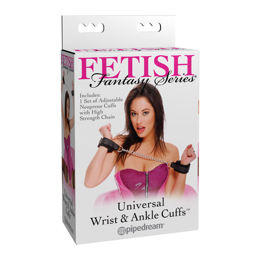 Pipedream Fetish Fantasy Series Adjustable Universal Wrist & Ankle Cuffs Black