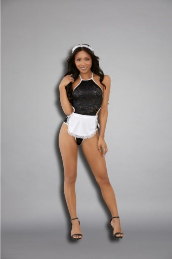 32471 - Frenchy Maid Teddy - Lingerie-Pinkfoxxx