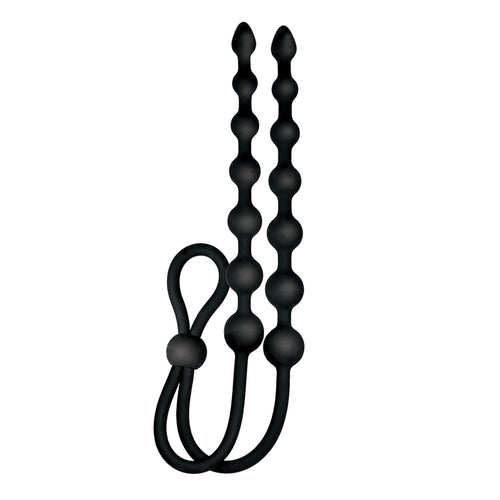 ASS-SATION DUAL SILICONE ANAL BEADS BLACK