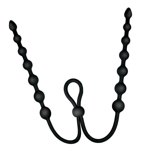 ASS-SATION DUAL SILICONE ANAL BEADS BLACK