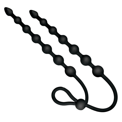 ASS-SATION DUAL SILICONE ANAL BEADS BLACK