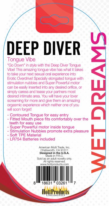 TONGUE STAR DEEP DIVER CLEAR VIBRATING TONGUE WITH MOTOR