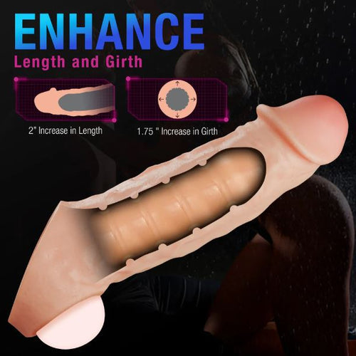 PERFORMANCE PLUS INTREPID 2IN SILICONE PENIS XTENDER BEIGE - BN32803