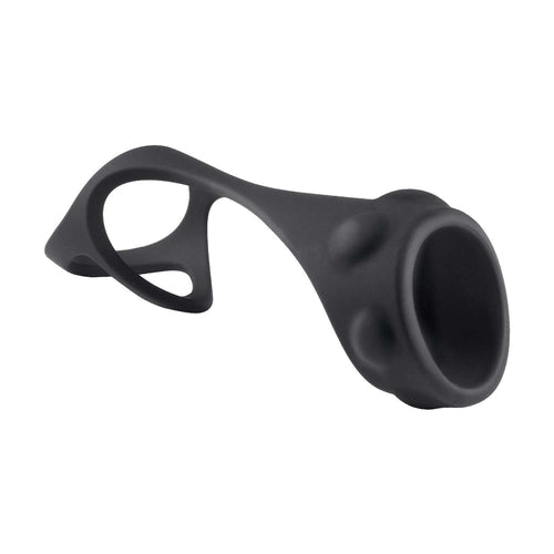 ENHANCER TEXTURED COCK STRAP & BALL STRETCHER BLACK - NW3301