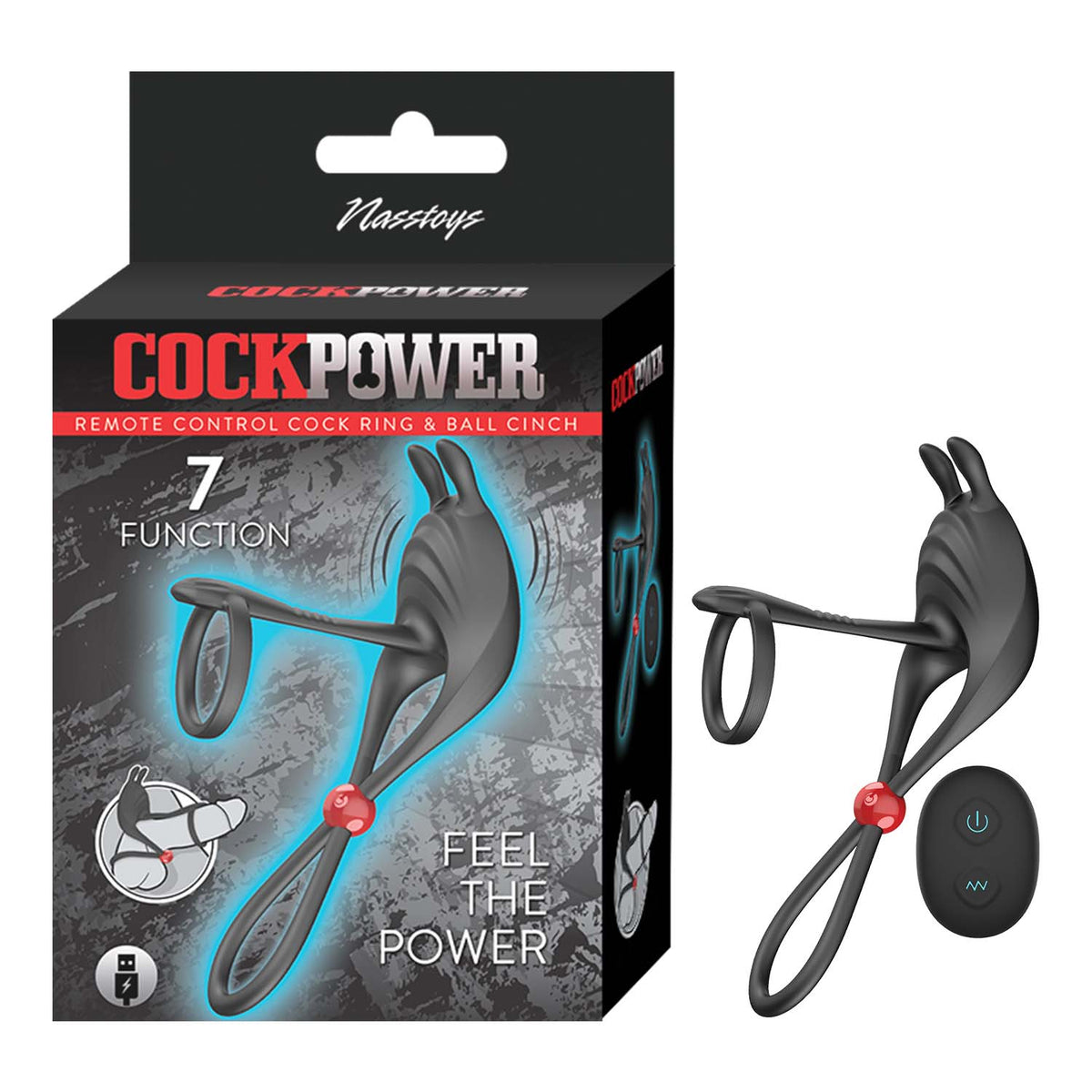 COCKPOWER COCKRING & BALL CINCH W/ REMOTE BLACK - NW3306