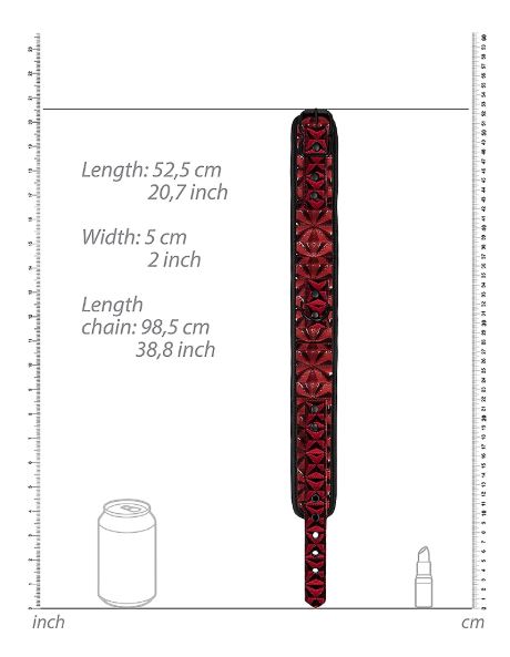 OUCH! LUXURY COLLAR WITH LEASH BURGUNDY - SHTOU343BUR
