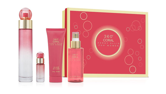 360 CORAL 4PC SET, WOMEN'S GIFT SET, EDP-Pinkfoxxx