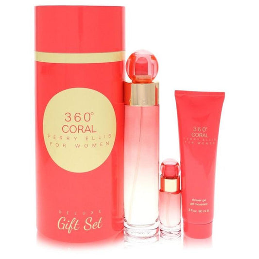 360 CORAL CANISTER 3PC SET, UNISEX, EDP-Pinkfoxxx