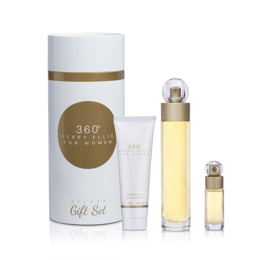 360 PERRY ELLIS FOR CANISTER 3PC SET, WOMEN'S GIFT SET, EDP-Pinkfoxxx