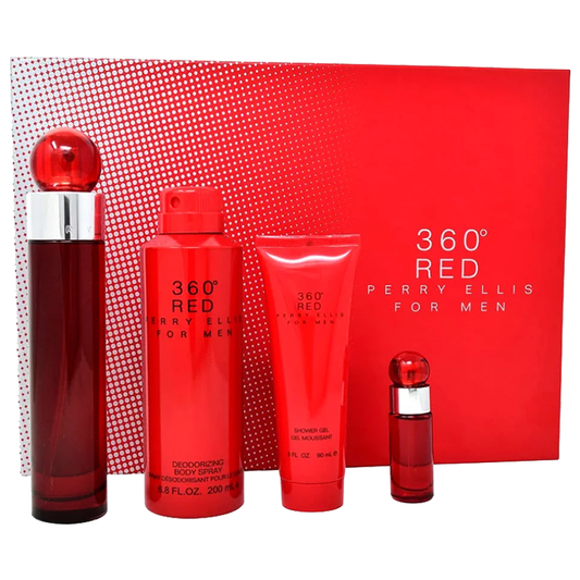 360 PERRY RED 4PC SET, MEN'S GIFT SET, EDT-Pinkfoxxx