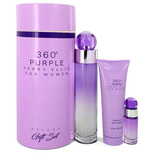 360 PURPLE 3PC SET, WOMEN'S GIFT SET, EDP-Pinkfoxxx
