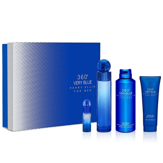 360 VERY BLUE 4PC SET, MEN'S GIFT SET, EDT-Pinkfoxxx