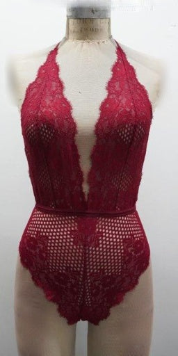 37492 HALTER DEEP FRONT TEDDY