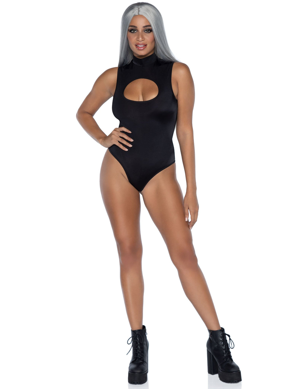 Spandex Keyhole Bodysuit - 3778      00101
