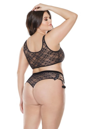 3833X - Crop Tank Top And High Waisted Thong