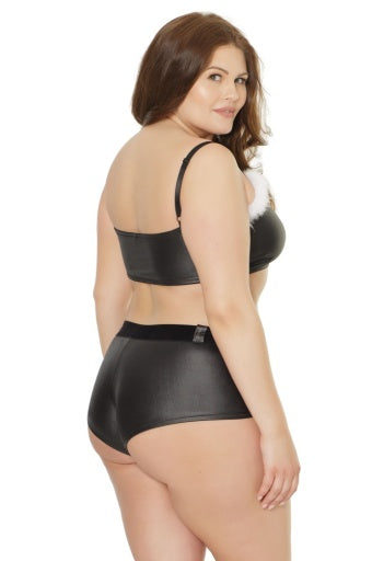 3854X - Matte Bandeau Top And Booty Shorts