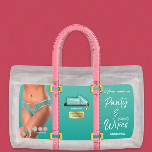 SWEETUMS CROTCHLESS PANTY W/ WIPES MINT S/M