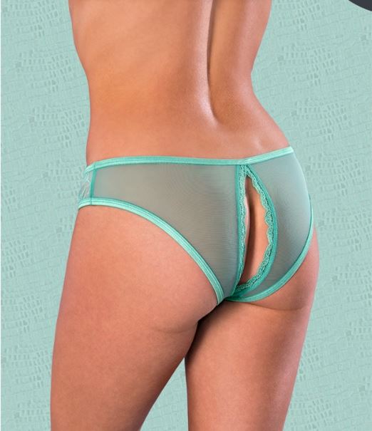 SWEETUMS CROTCHLESS PANTY W/ WIPES MINT S/M