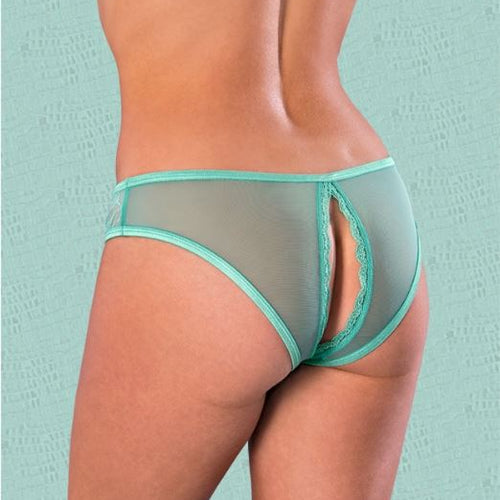 SWEETUMS CROTCHLESS PANTY W/ WIPES MINT S/M