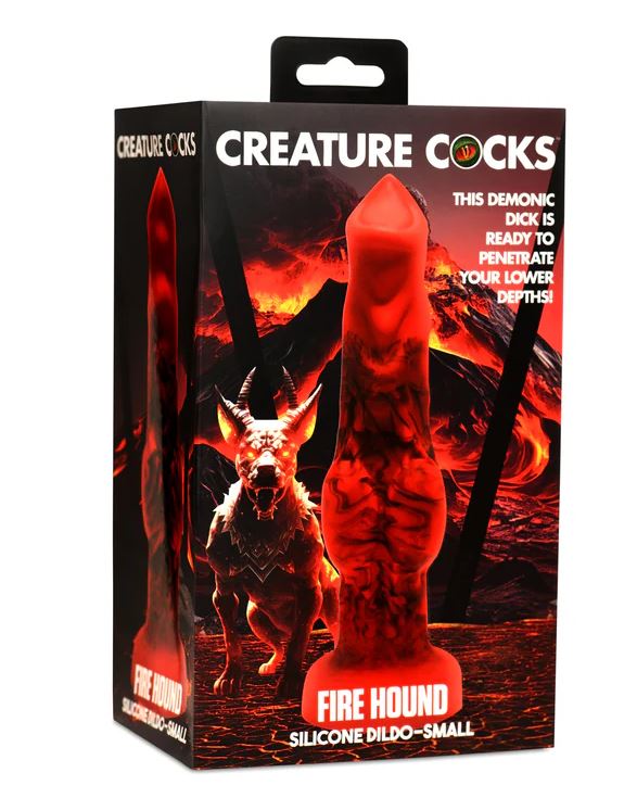 CREATURE COCKS FIRE HOUND SILICONE DILDO SMALL - XRAH414S